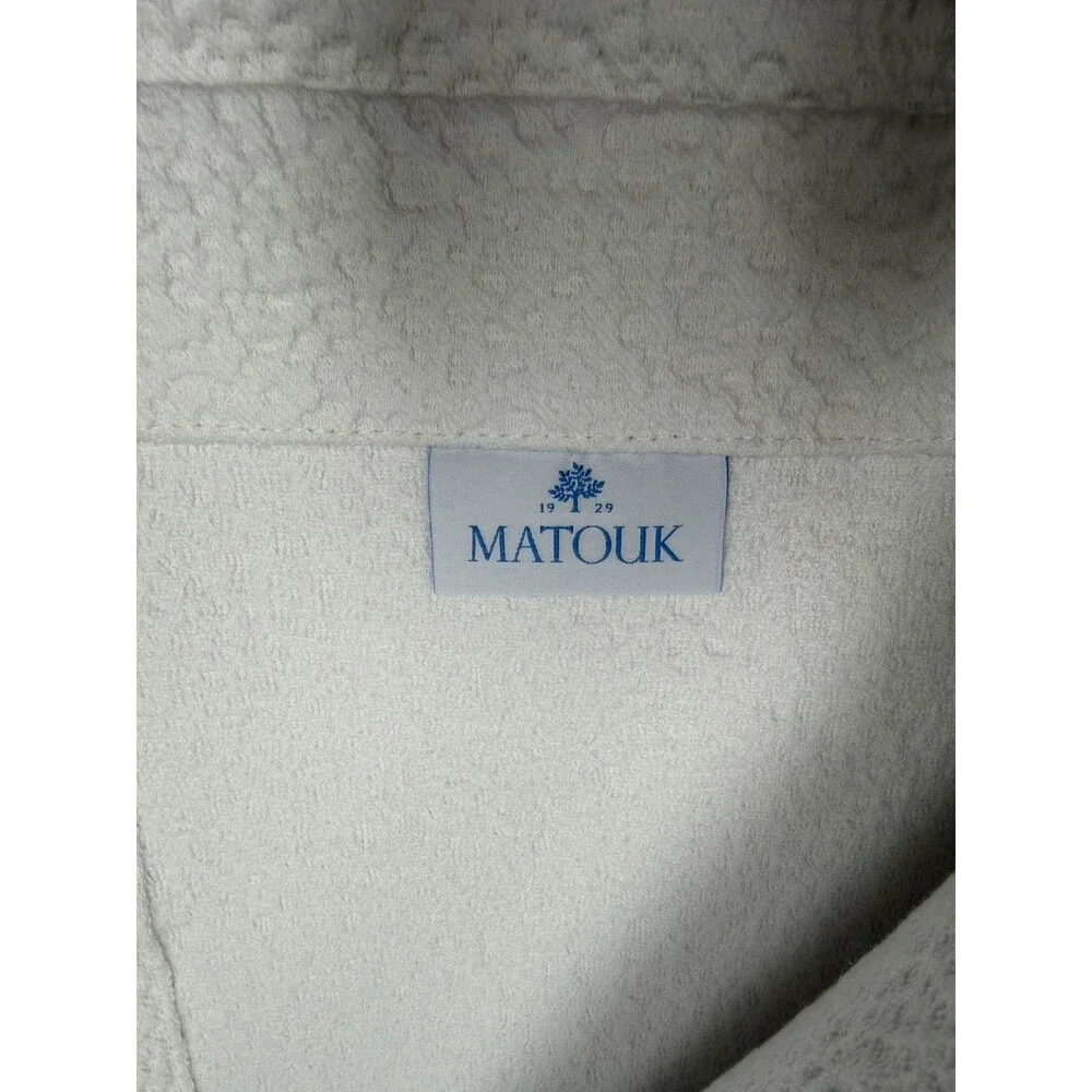 Matouk Queen Coverlet Malibu White Italy Cotton New
